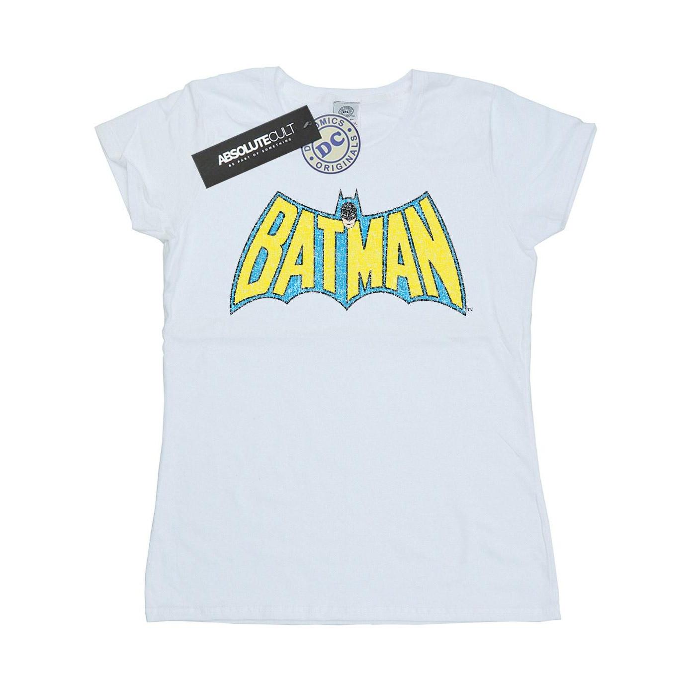 Image of Batman Crackle Logo Tshirt Damen Weiss L