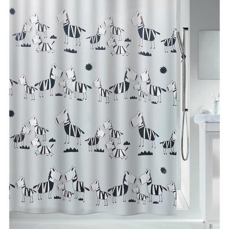 spirella Duschvorhang Polyester ZEBI NOIR  