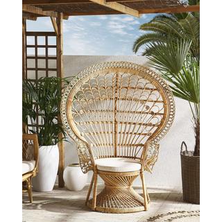 Beliani Chaise paon en Rotin Boho EMMANUELLE  