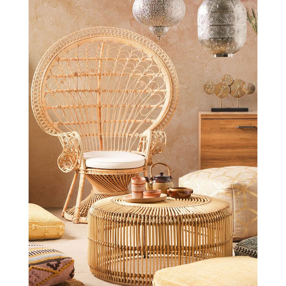 Beliani Chaise paon en Rotin Boho EMMANUELLE  