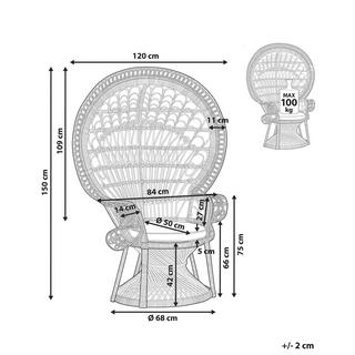 Beliani Pfauenstuhl aus Rattan Boho EMMANUELLE  