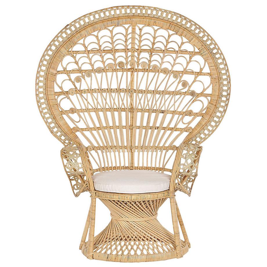 Beliani Chaise paon en Rotin Boho EMMANUELLE  
