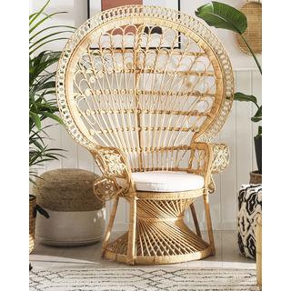 Beliani Chaise paon en Rotin Boho EMMANUELLE  