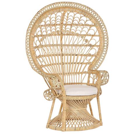 Beliani Chaise paon en Rotin Boho EMMANUELLE  