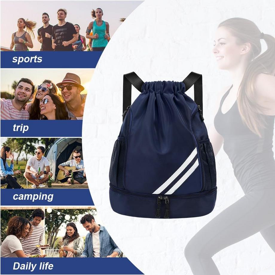 Only-bags.store Sportlicher Kordelzug Rucksack mit grosser Kapazität  