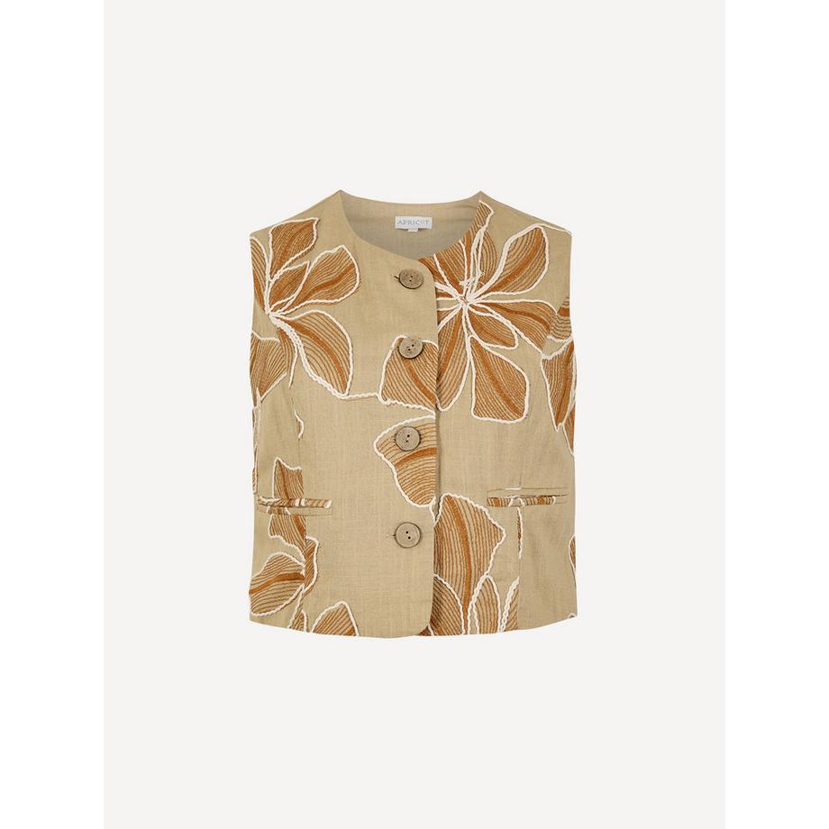 APRICOT Gilet à fleurs brodées  