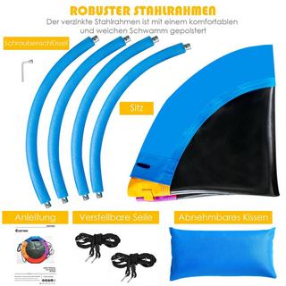 Northix Ø100 cm Schaukel mit 100 - 180 cm verstellbarem Seil Untertassen-Baumschaukel Bunt  