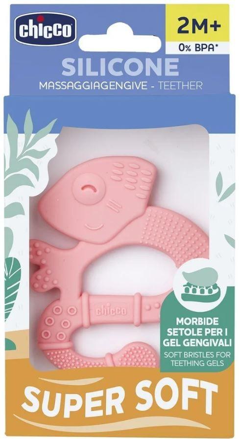 Chicco  CHICCO Anneau de dentition avec poils doux EIDECHSE PINK 2m+ (1 pc) 