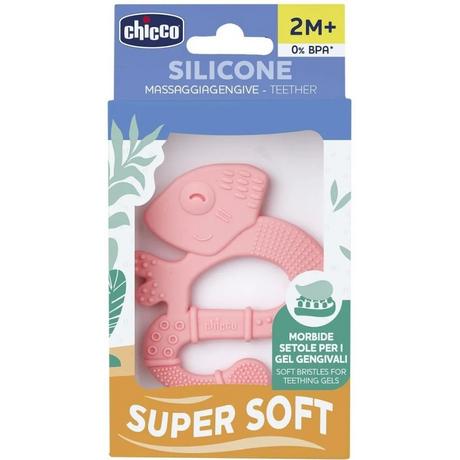 Chicco  CHICCO Anneau de dentition avec poils doux EIDECHSE PINK 2m+ (1 pc) 