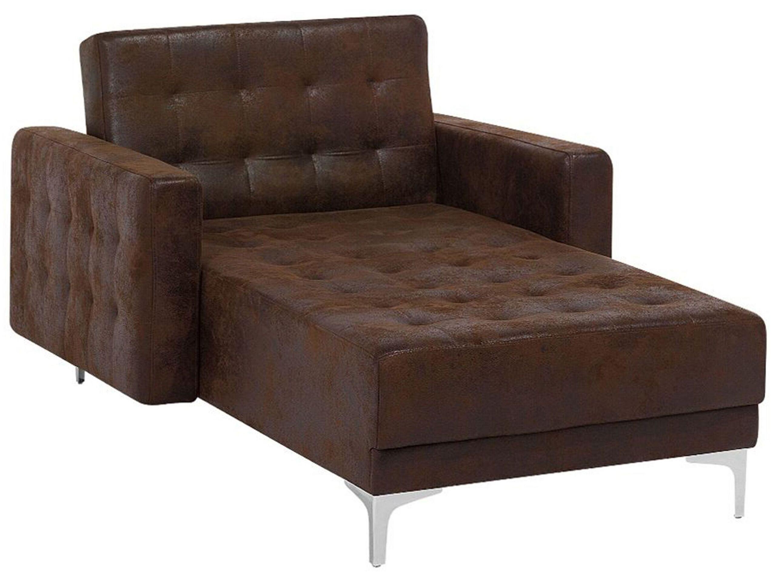 Beliani Chaise longue en Pelle sintetica Retrò ABERDEEN  