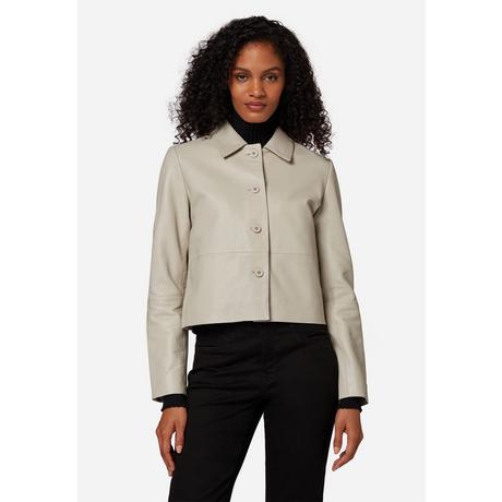 RICANO  Veste en cuir  Cecila, style boléro avec col polo 