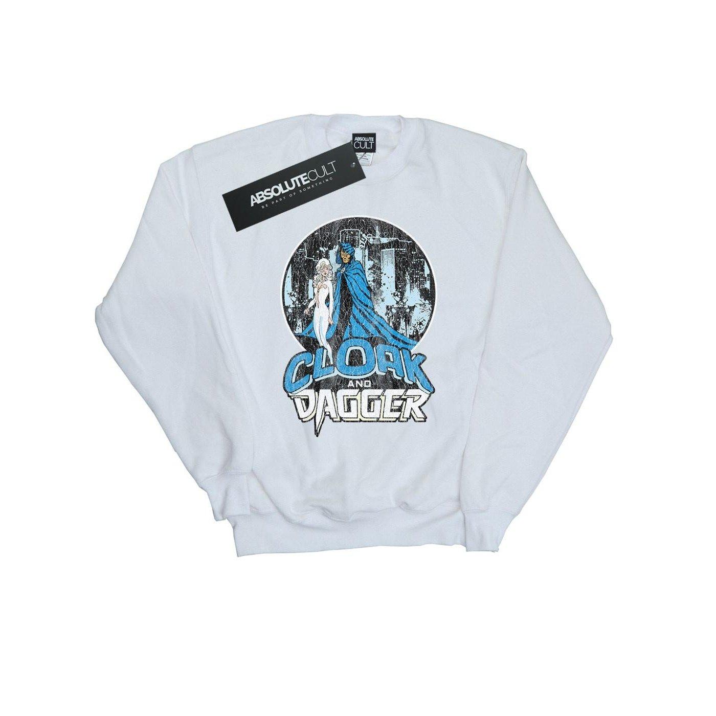 Image of Cloak And Dagger Retro Sweatshirt Unisex Weiss 128