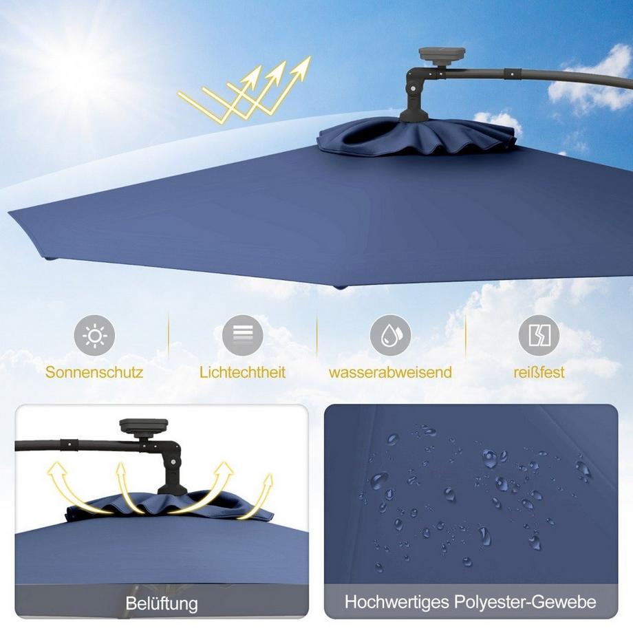 Northix Solar-LED-Terrassenschirm  