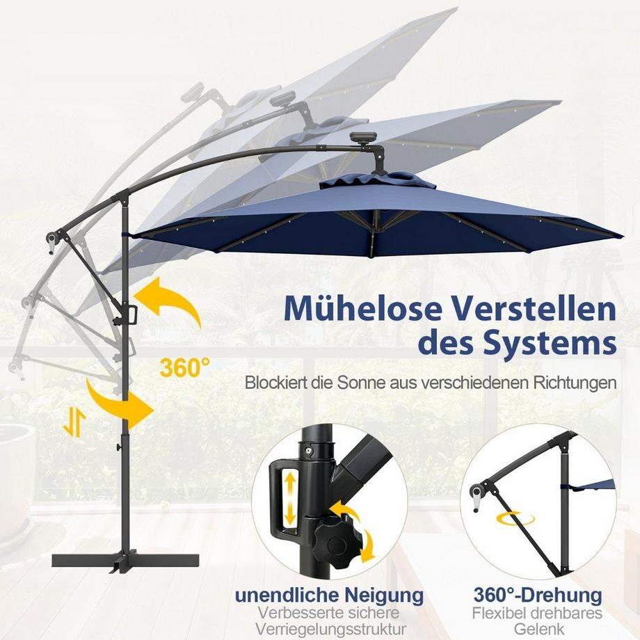 Northix Solar-LED-Terrassenschirm  