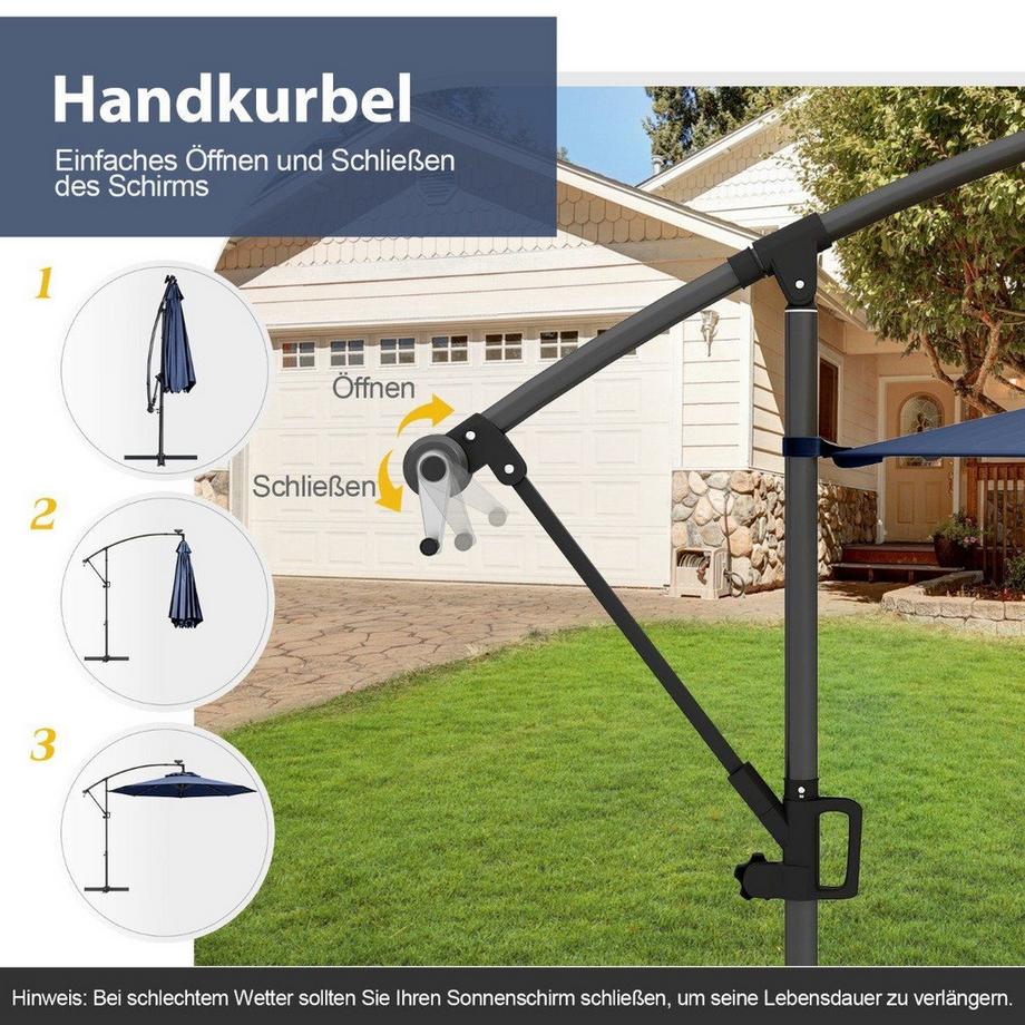Northix Solar-LED-Terrassenschirm  