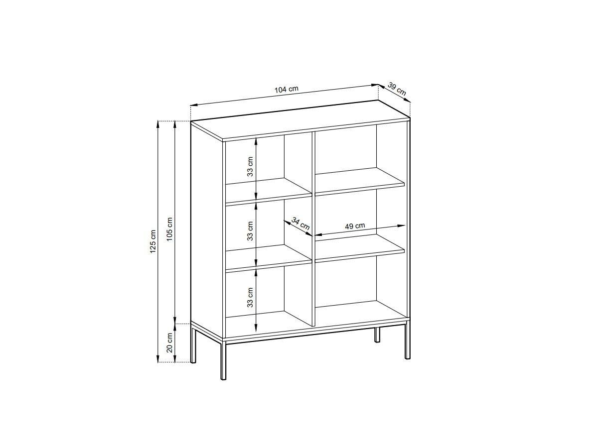 Vente-unique Credenza alta con 2 ante Nero LIOUBA  