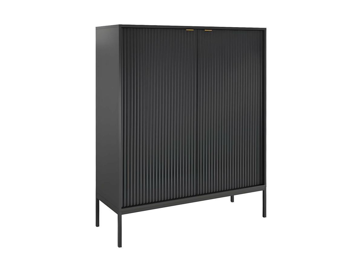 Vente-unique Credenza alta con 2 ante Nero LIOUBA  