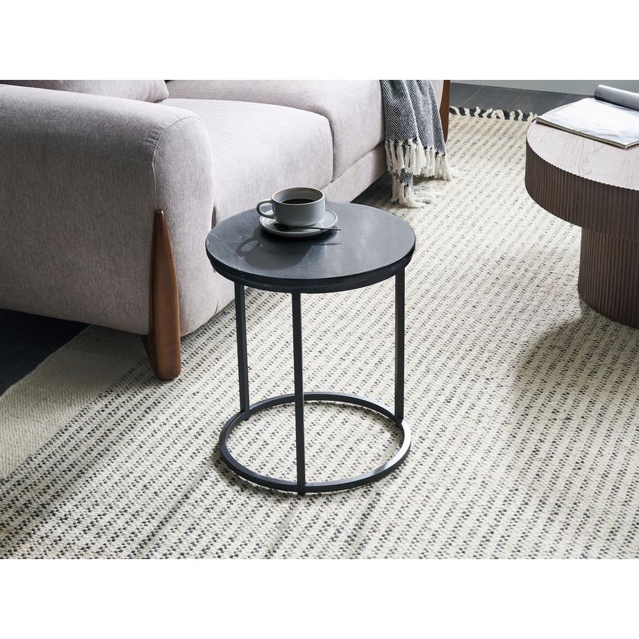 Beliani Table d'appoint en Marbre  TYRELL  