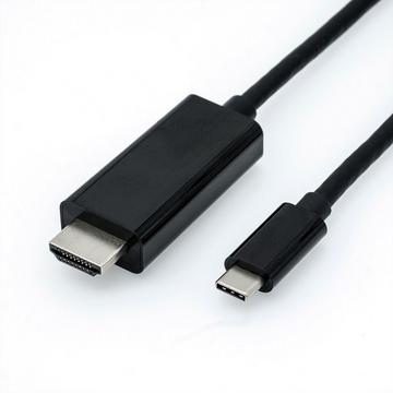 ROLINE 11.04.5840 câble vidéo et adaptateur 1 m USB Type-C HDMI Noir