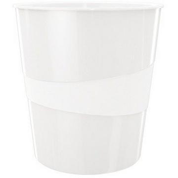 LEITZ Papierkorb WOW 15 Liter 52781001 perl weiss