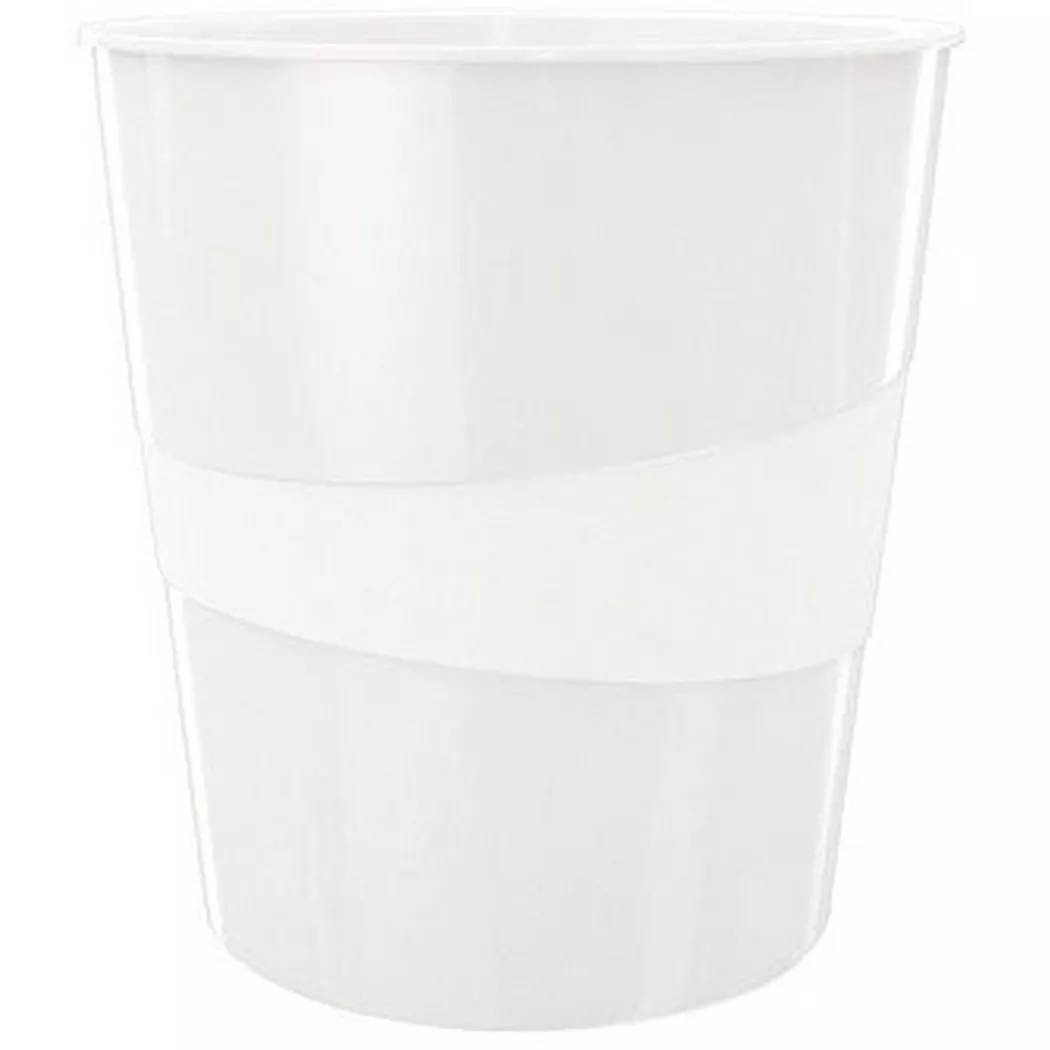 Leitz – Papierkorb WOW 15 Liter 52781001 perl weiss, 16 L