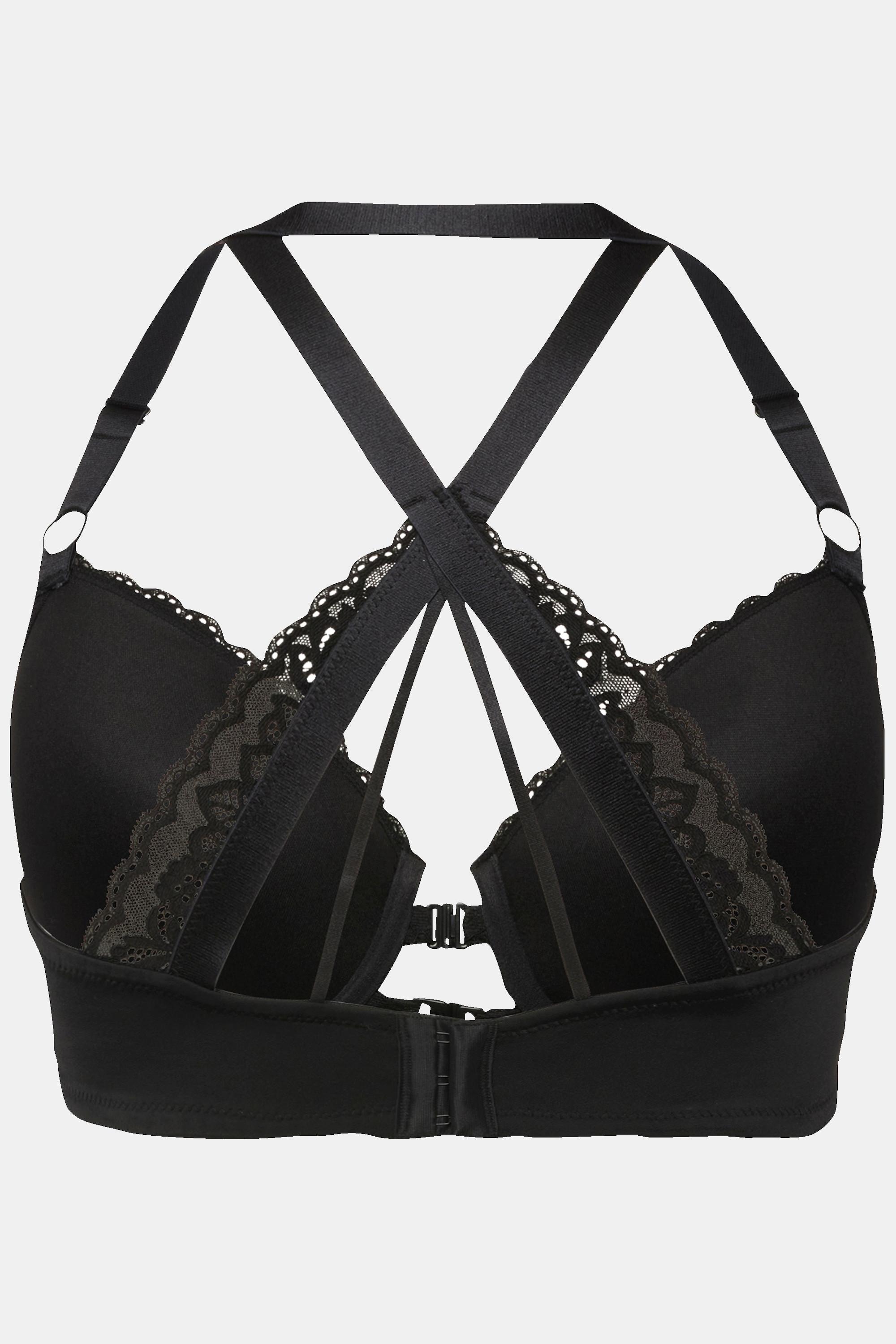 Ulla Popken  Reggiseno con ferretto, pizzo, coppe morbide, chiusura anteriore e coppa B-E 