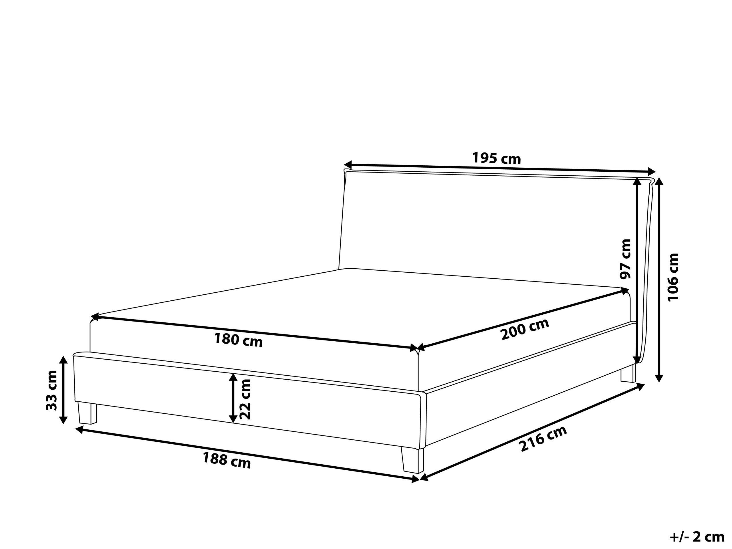 Beliani Bett mit Lattenrost aus Polyester Klassisch SENNEZ  