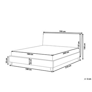 Beliani Bett mit Lattenrost aus Polyester Klassisch SENNEZ  