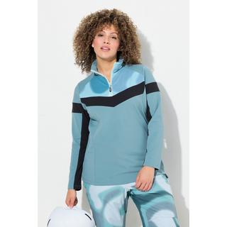 Ulla Popken  Pullover polo funzionale dal taglio aderente con maniche lunghe e materiale riciclato 