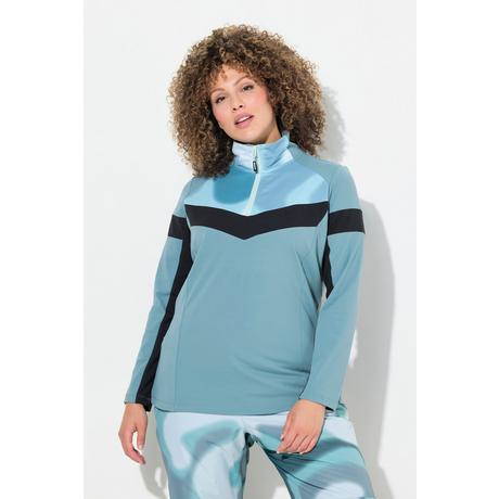 Ulla Popken  Pullover polo funzionale dal taglio aderente con maniche lunghe e materiale riciclato 