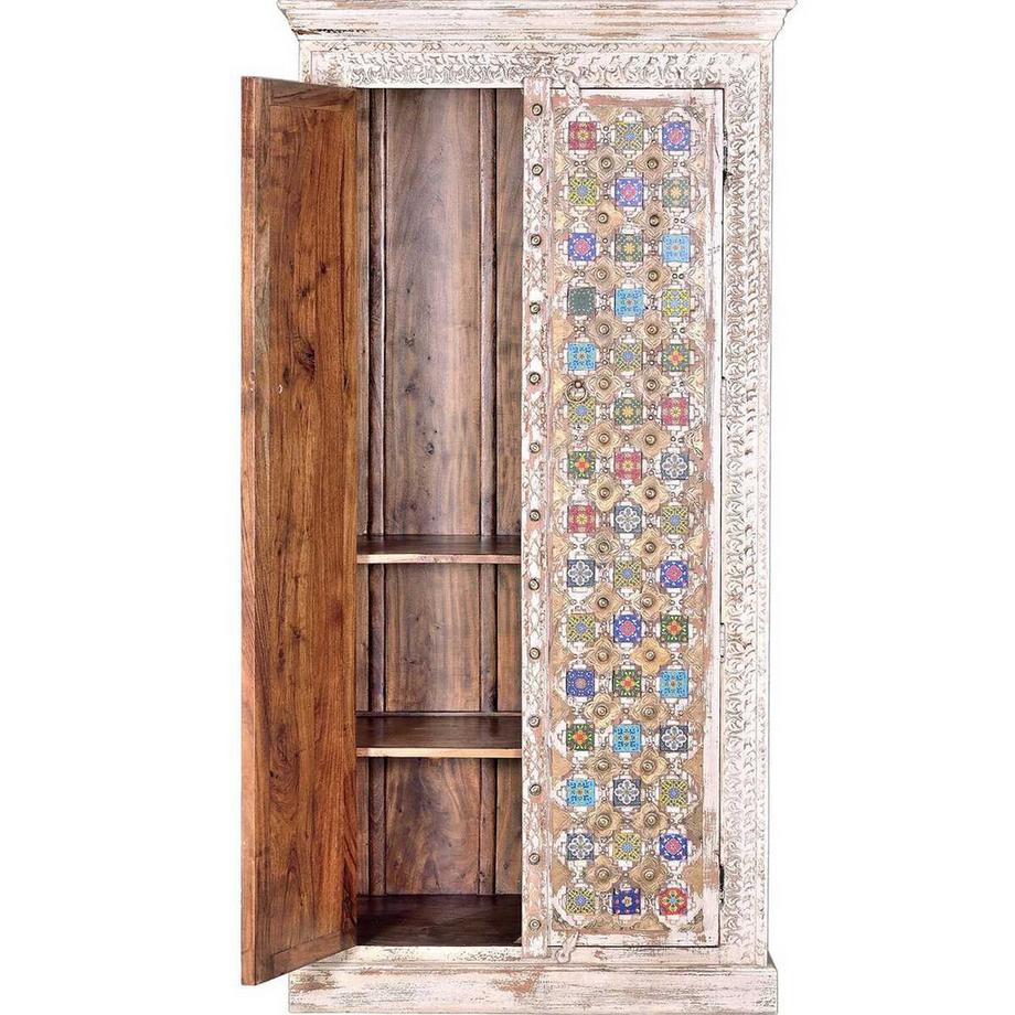 mutoni Schrank Bakhra Mango vintage weiss 90x180  