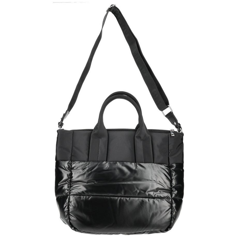 Blauer Puffer Shopper mit verstellbarem Riemen  