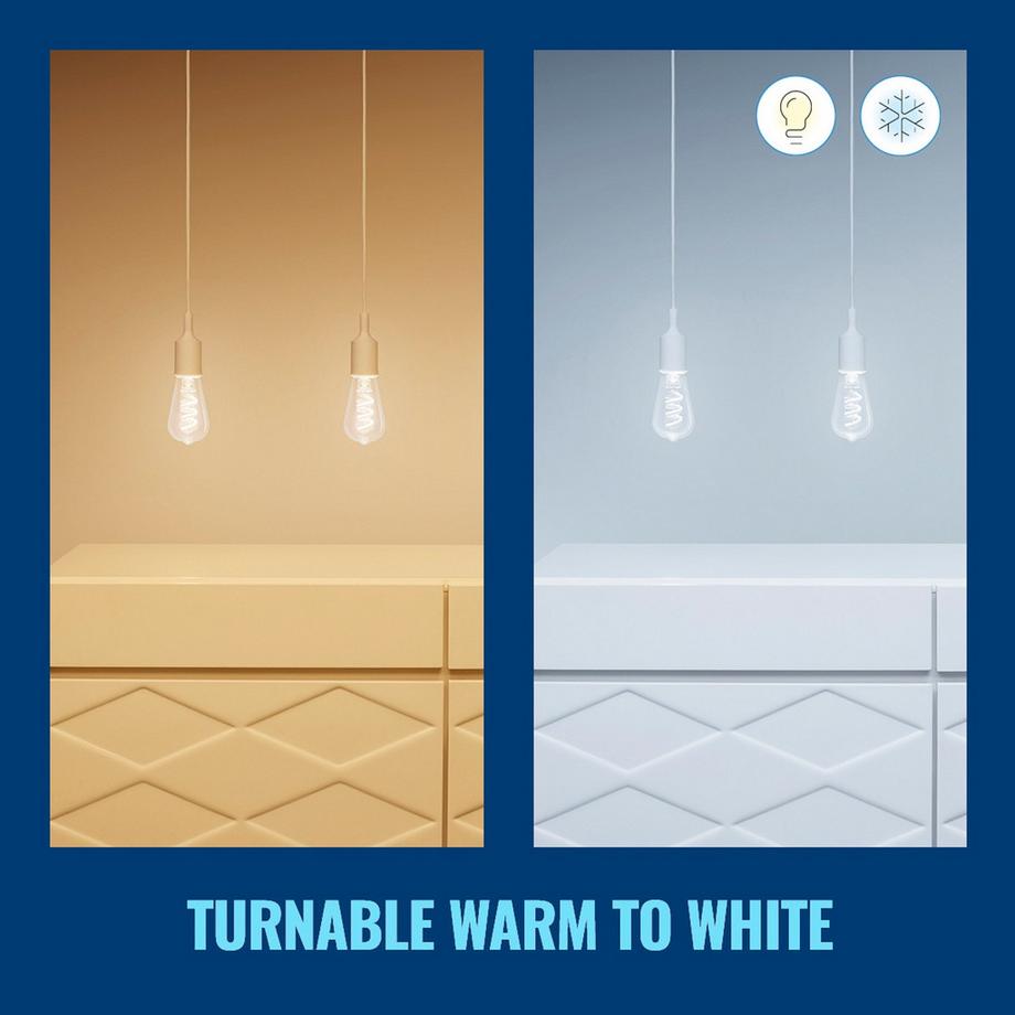 WIZ WiFi Smart LED E27 ST64 40W Filamento Colore + Bianco caldo-freddo 470lm  