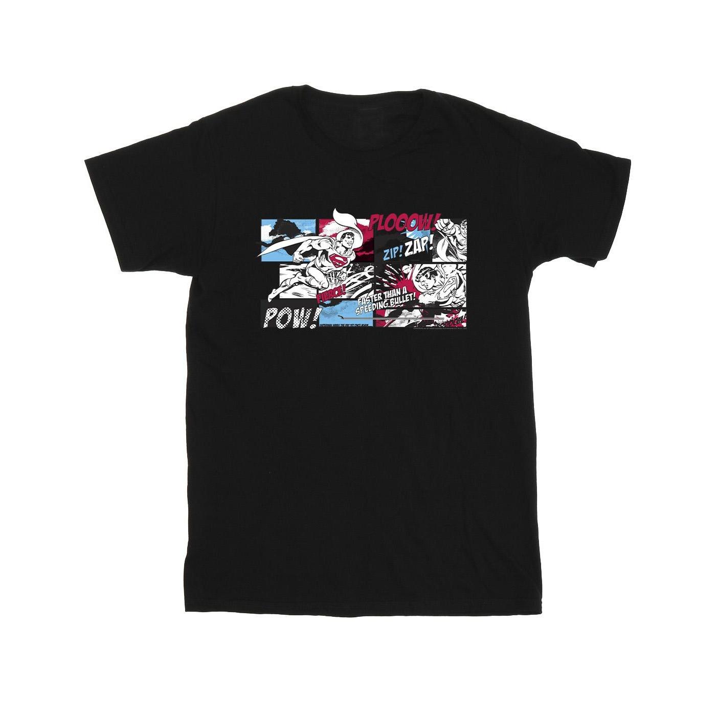 Image of Superman Comic Strip Tshirt Jungen Schwarz 128
