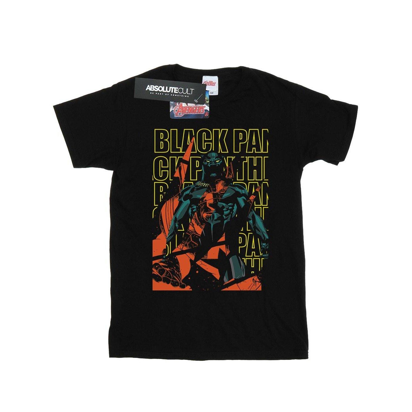 Image of Avengers Black Panther Collage Tshirt Damen Schwarz L