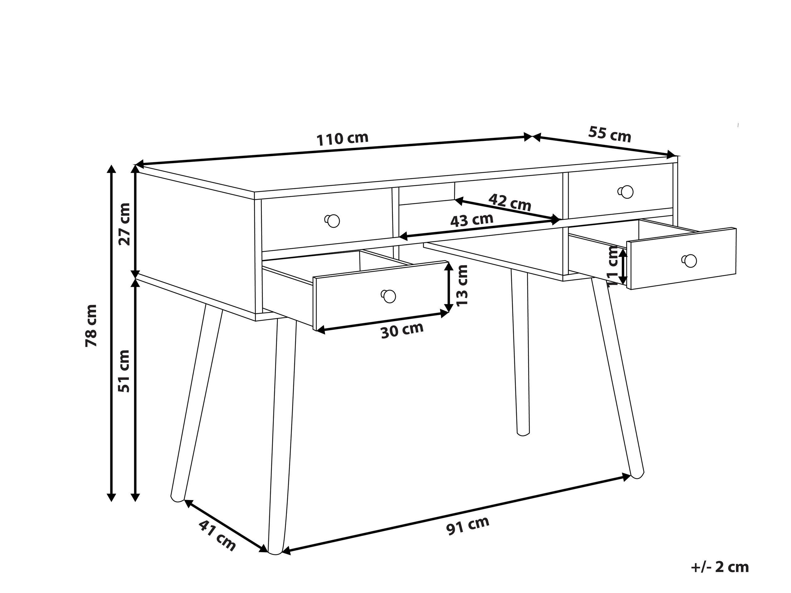 Beliani Schreibtisch aus MDF-Platte Modern LEVIN  