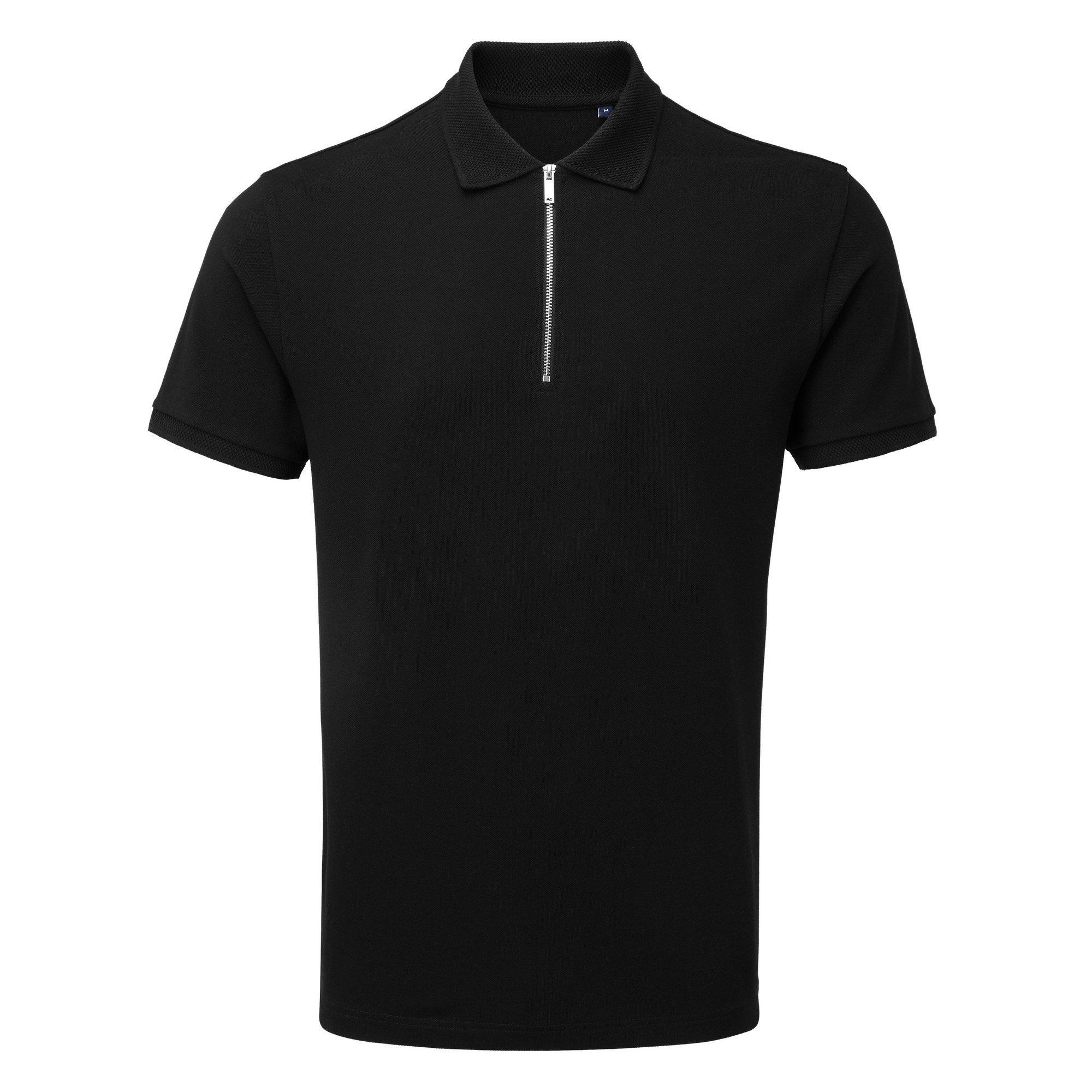 Image of Poloshirt, Mit Reißverschluss Herren Schwarz M