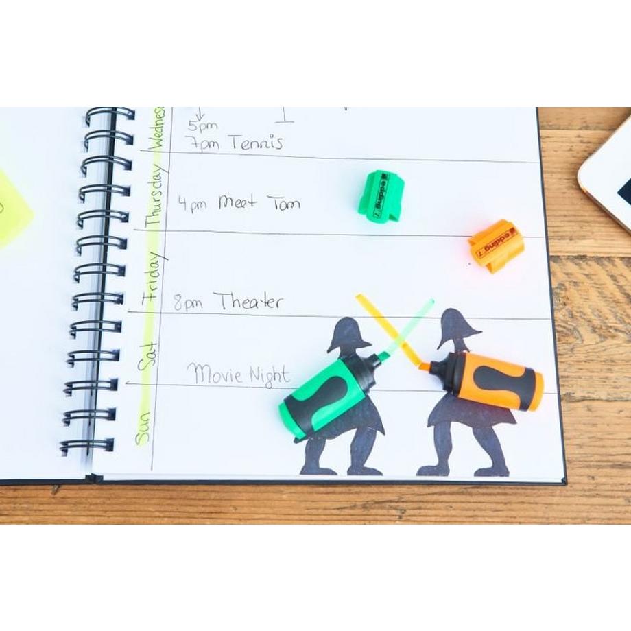 Edding Edding 7 evidenziatore 5 pz Punta smussata Blu, Verde, Arancione, Rosa, Giallo  