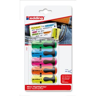 Edding Edding 7 evidenziatore 5 pz Punta smussata Blu, Verde, Arancione, Rosa, Giallo  