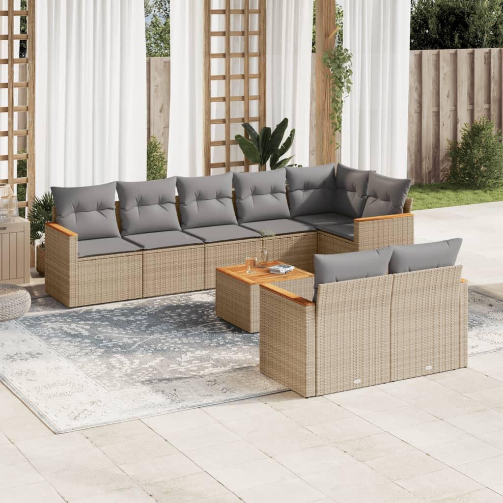 VidaXL set divano da giardino Polirattan  