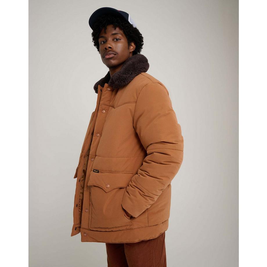 Wrangler Giacca imbottita con collo in pelliccia sintetica  