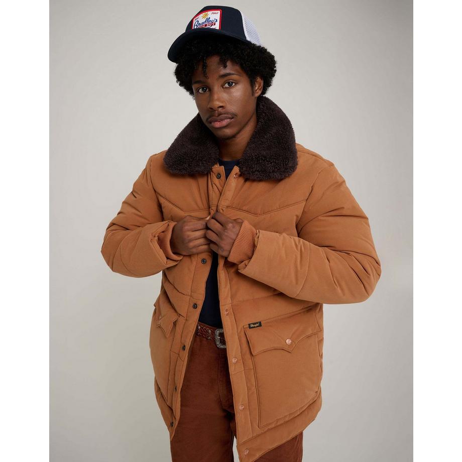 Wrangler Giacca imbottita con collo in pelliccia sintetica  