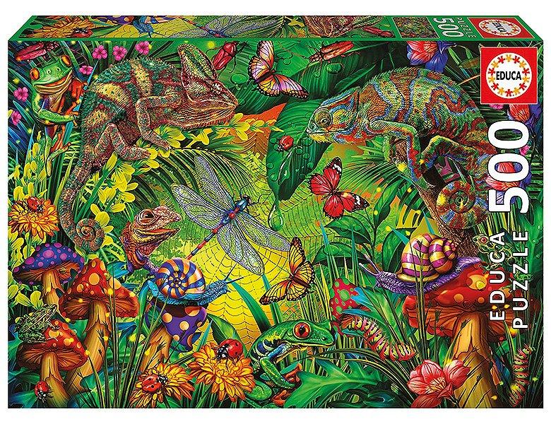Image of Puzzle Buntes Dschungelleben (500Teile)