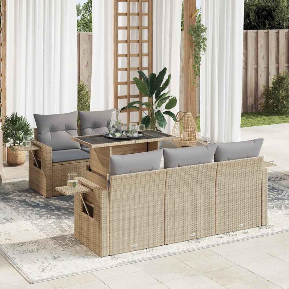 VidaXL Ensemble de canapés de jardin rotin synthétique  