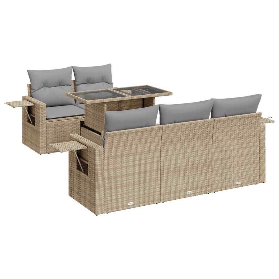 set di divani da giardino Polirattan