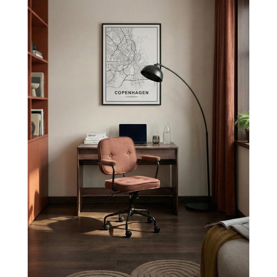 Beliani Chaise de bureau en Tissu Rétro PAWNEE  