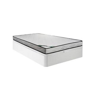 Vente-unique Set 140 x 190 cm Rete contenitore Bianco + Materasso schiuma e rivestimento bambù sp.15 cm - KANANI di NATUREA  