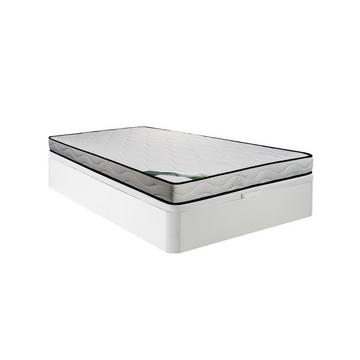 Set 140 x 190 cm Rete contenitore Bianco + Materasso schiuma e rivestimento bambù sp.15 cm - KANANI di NATUREA