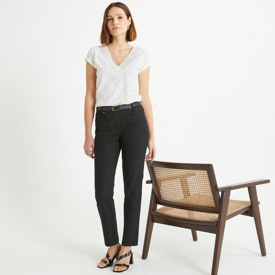 La Redoute Collections Pantaloni Dritti Cinque Tasche Cotone Stretch  