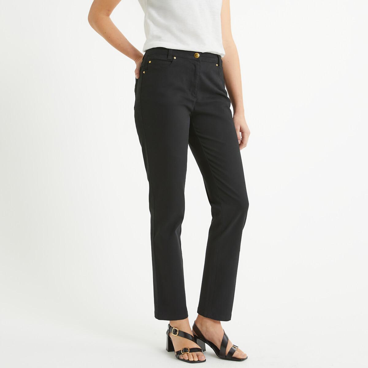 Image of Gerade Five-pocket-hose Aus Baumwoll-stretch Damen Schwarz 48